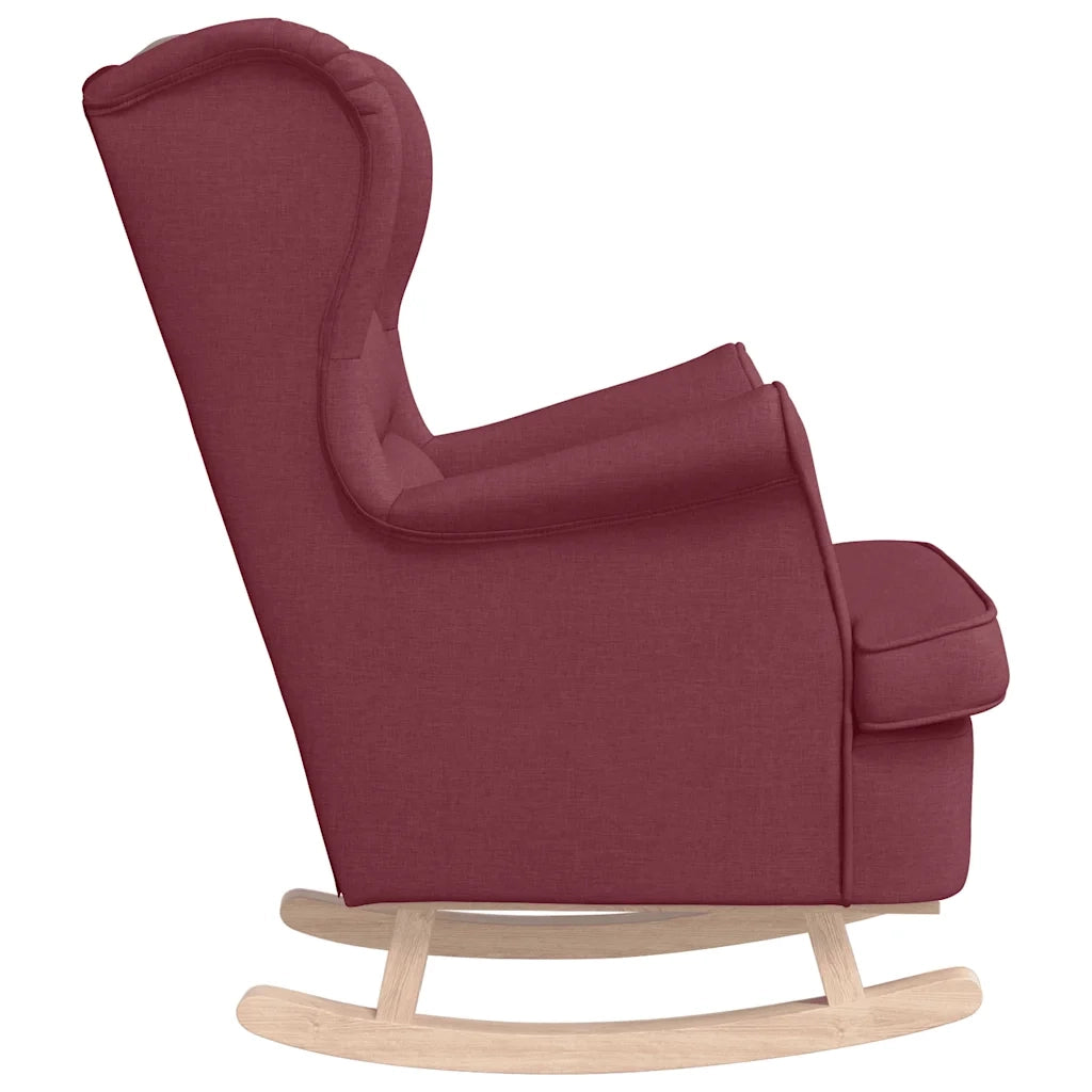 vidaXL Sedia a Dondolo Rosso Vino 74x90x102 cm in Tessuto