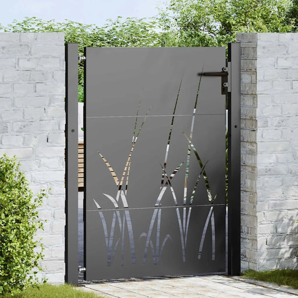 Cancello da giardino con blocco Nero 110 x 155 cm 42015891