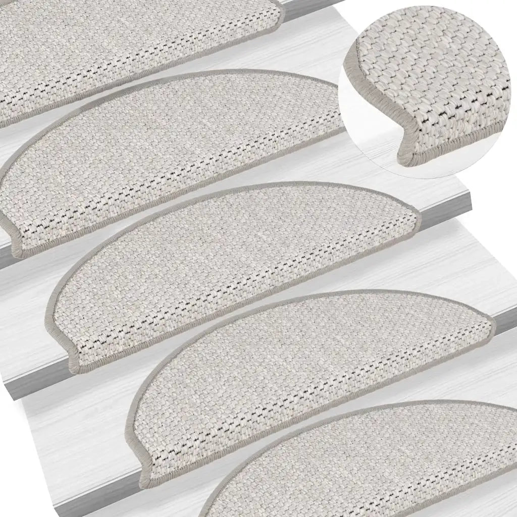 Tappeti Autoadesivi Scale Aspetto Sisal 15 pz | Gradini per Scale 65x21x4cm Platino