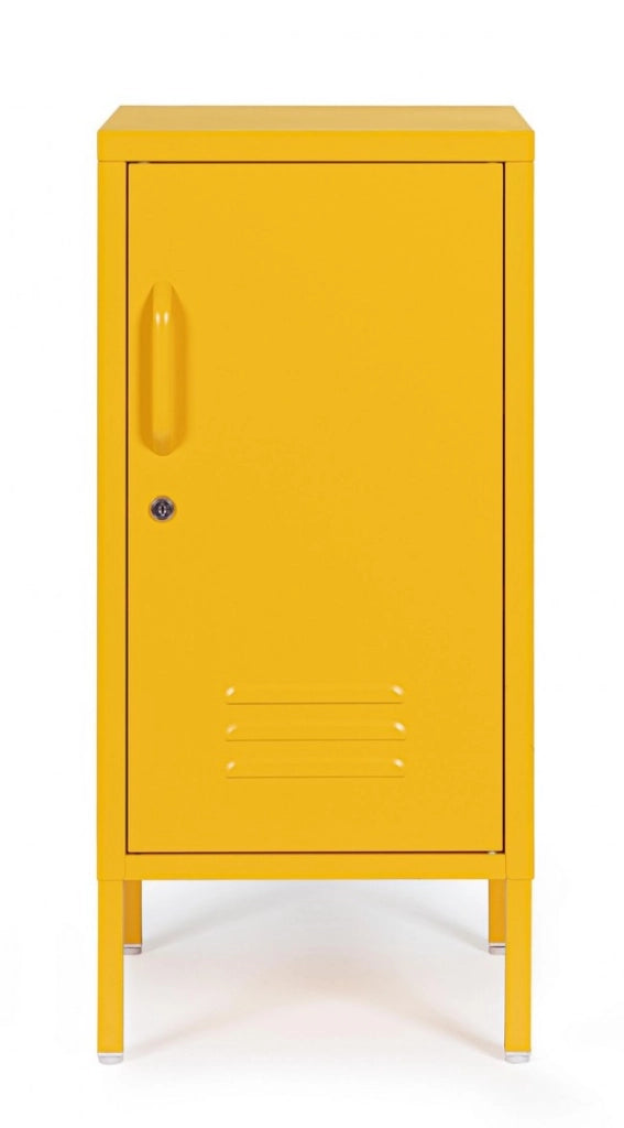 Comodino 1 Anta 40x35x76 cm Cambridge in Acciaio Giallo