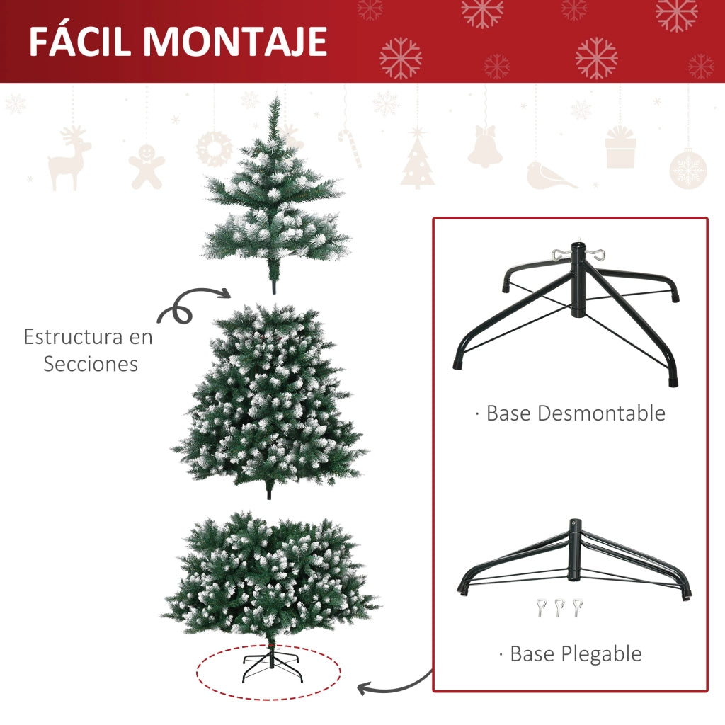 Albero di Natale Artificiale Realistico ¨C Zephmum ¨C Verde con Punte Bianche 210 cm
