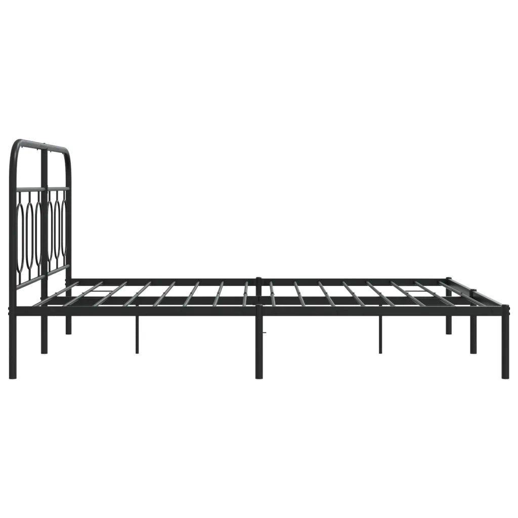 vidaXL Giroletto con Testiera in Metallo Nero 140x200 cm