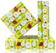 Pacco regalo per bambini - Cadeaupapier per festa di compleanno - Involucro per regali - 4 fogli - Disegno di fiori