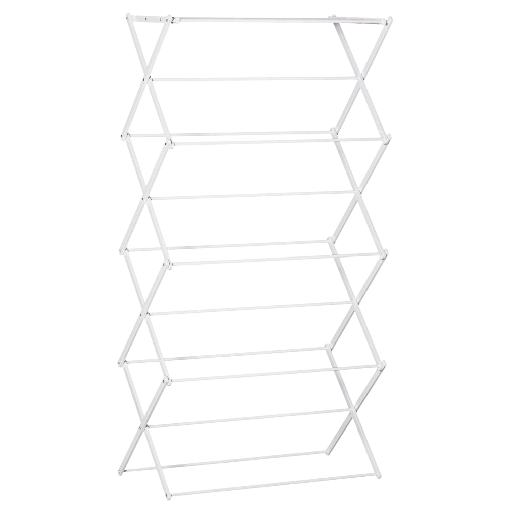 Stendibiancheria pieghevole 74x35x144 cm; 8 livelli; in metallo e ABS; bianco