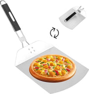 Pizzasnijder in acciaio inossidabile con maniglia ripiegabile - pietra per pizza e cucchiaio per pane
