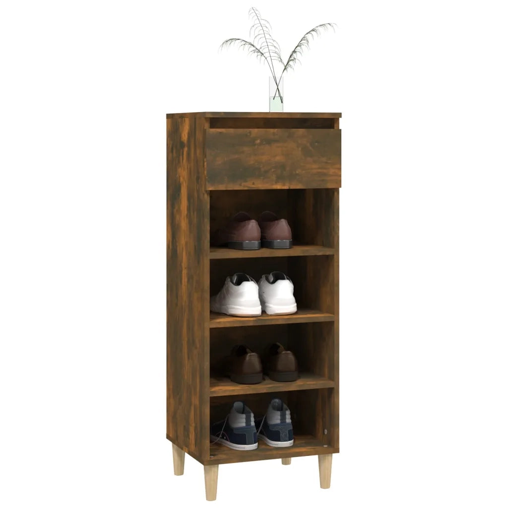 Scarpiera | Mobile per scarpe Rovere Fumo 40x36x105 cm in Legno Multistrato