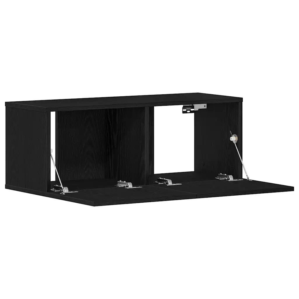 Mobile TV Rovere Nero 80 x 30 x 30 cm Legno multistrato 862486