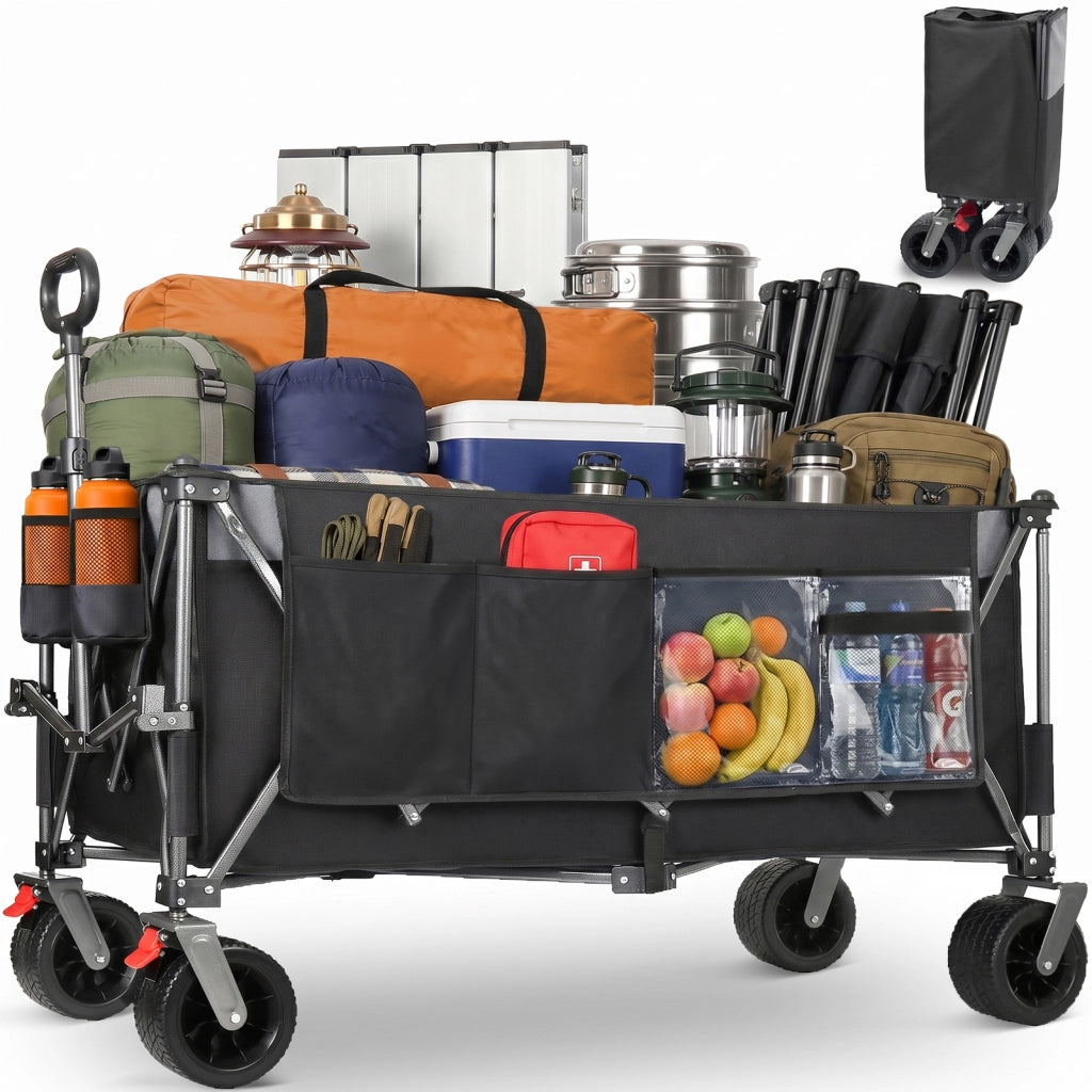 CARRELLO PIEGHEVOLE 120 x 57,5 x 44 cm Acciaio Nero Grigio