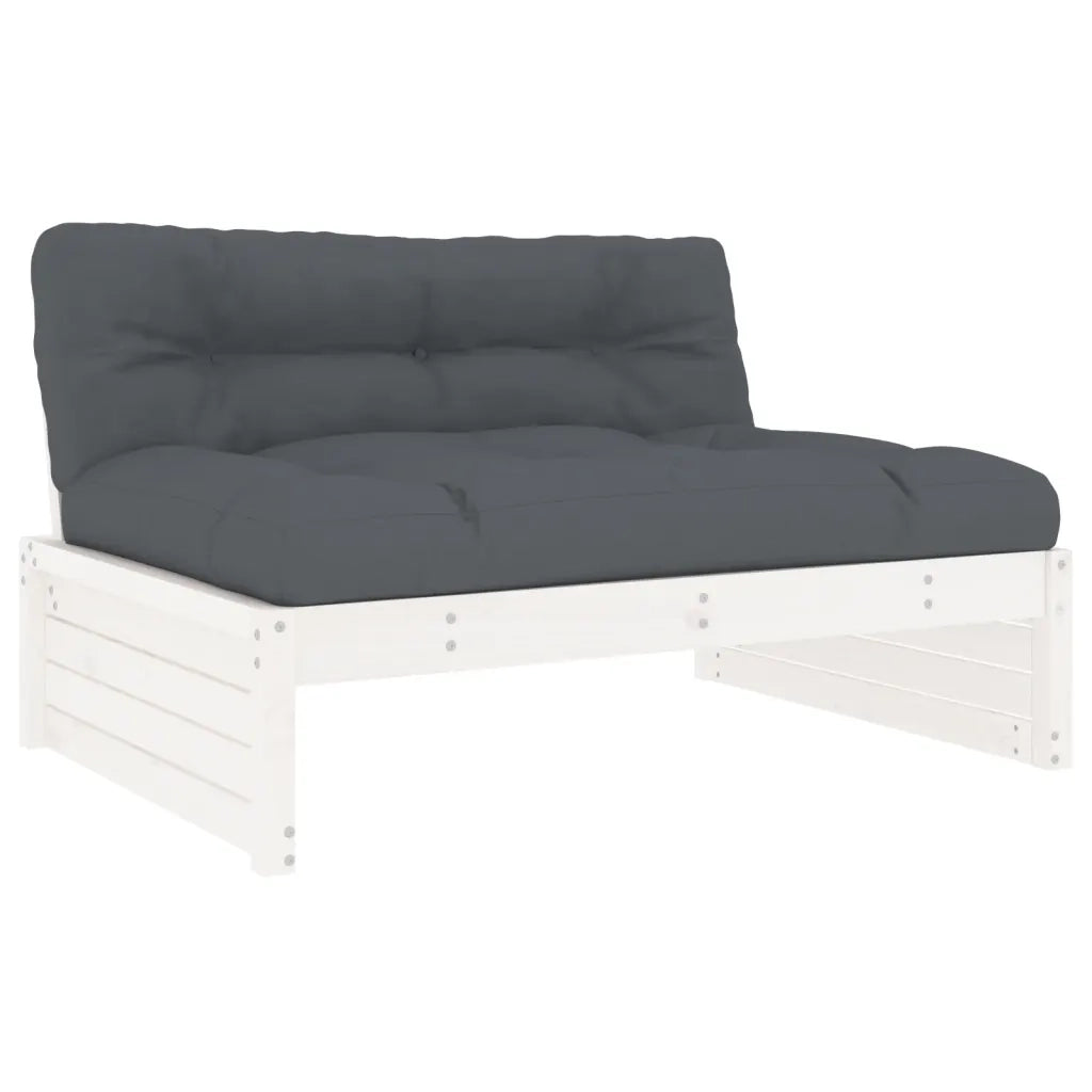 Set Divani da Giardino 4pz con Cuscini in Legno Massello Bianco 3186138