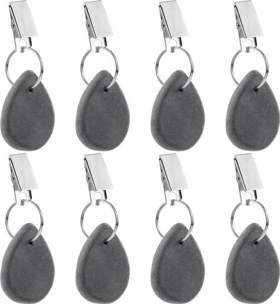 Set di copertura per tavolo, 8 pezzi di pesi per copertura per tavolo in pietra naturale per esterni, con chiusure in acciaio, copertura per tavolo, pesi, chiusure per copertura per tavolo per famiglia, festa, campeggio, matrimonio, giardino.