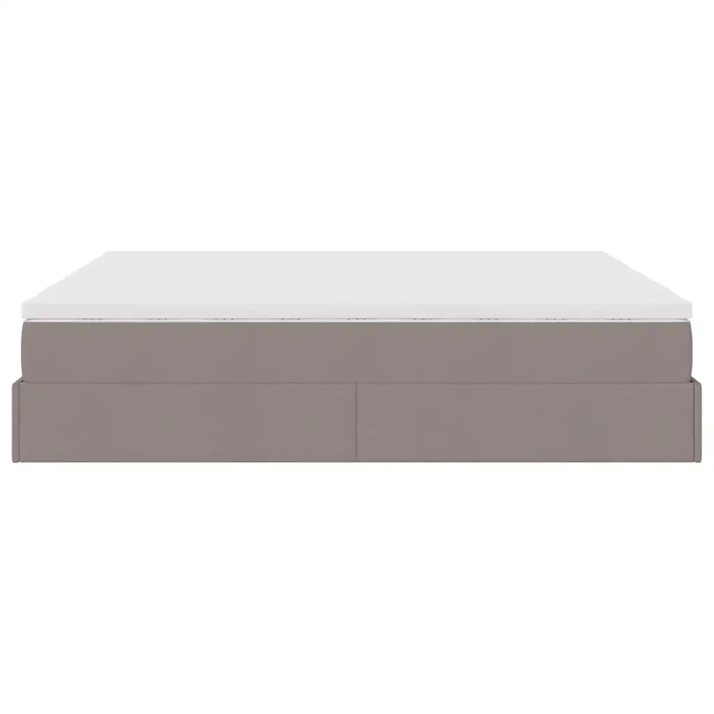 Struttura Letto Pouf con Materassi Tortora 160x200cm in Tessuto