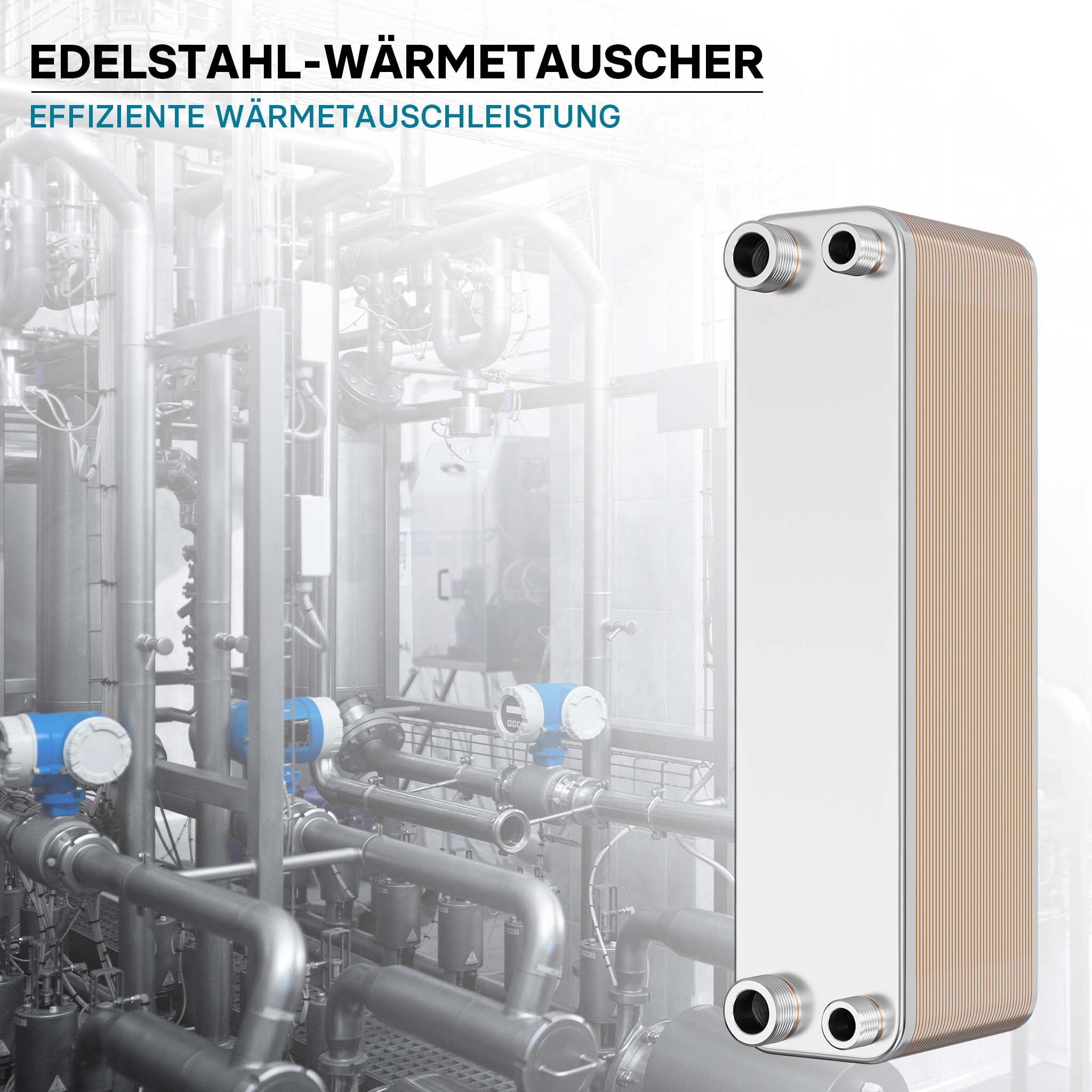 Scambiatore a piastre saldobrasate in acciaio inox, 40 piastre, max 165 kW