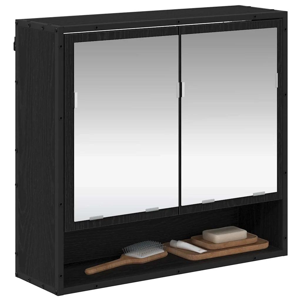 Scaffale da parete con lo scaffale Rovere Nero 65 x 20 x 60 cm