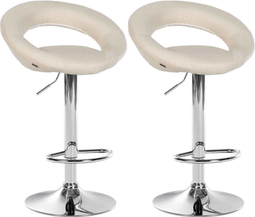 2er Set Barhocker Olinda Stoff Chrom