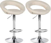 2er Set Barhocker Olinda Stoff Chrom