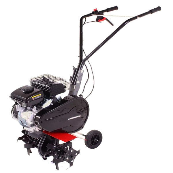 JARDIMECA FTS M100 Motozappa 4T Hp 2,0 Cilindrata 79 cc 4 Frese Diametro 24 cm Larghezza Lavoro 20-46 cm Avviamento Autoavvolgente Trasmissione a Catena Innesto Fresa su Impugnatura con Ruotino di Trasferimento colore Nero