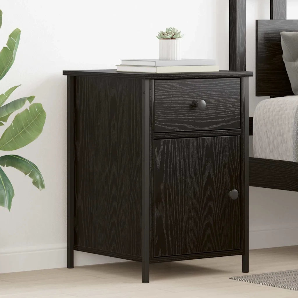 Armadio da Notte Rovere Nero 40 x 42 x 60 cm Legno multistrato 875784