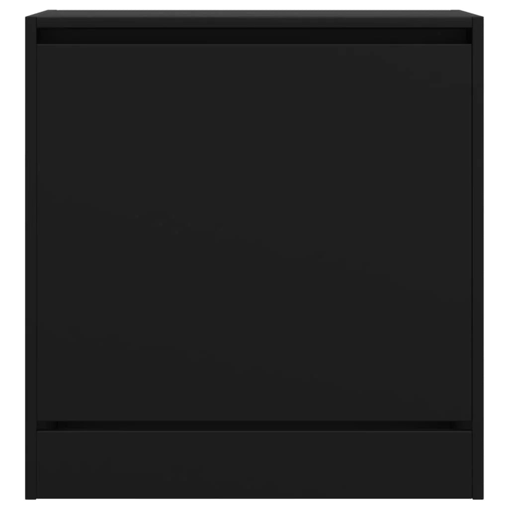 Scarpiera mobiletto portascarpe mobile per ingresso/corridoio/soggiorno 60 x 34 x 63,5 cm legno ingegnerizzato nero 02_0021997