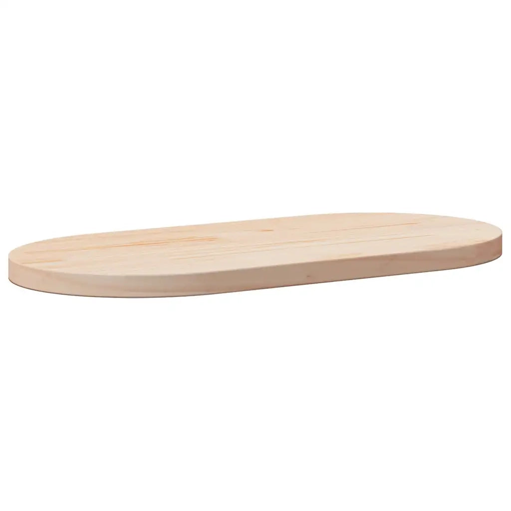 Piano Tavolo 90x45x2,5 cm in Legno Massello di Pino Ovale
