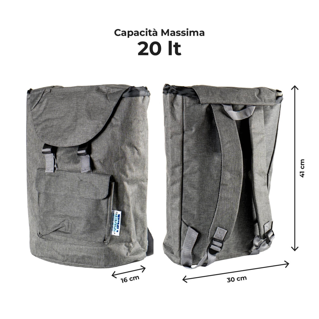 Zaino Frigo Termico Coveri 20 Litri con Rivestimento Isolante Interno Zaino Termico 41x30x16 cm Porta Pranzo e Bevande per Spiaggia Picnic Campeggio Grigio