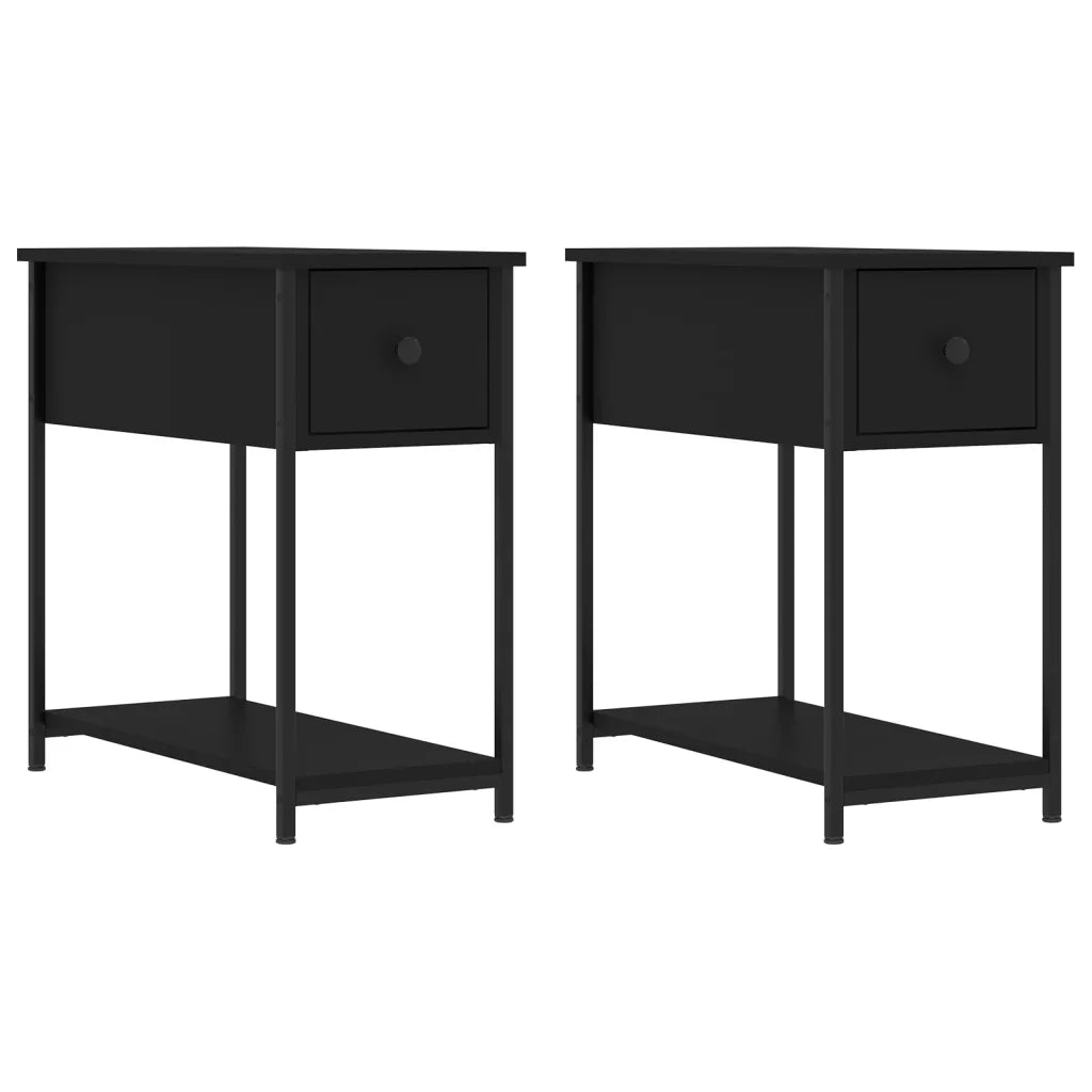 Comodini 2 pz-Set di 2 Tavolino da notte Neri 30x60x60 cm in Legno Multistrato 116008