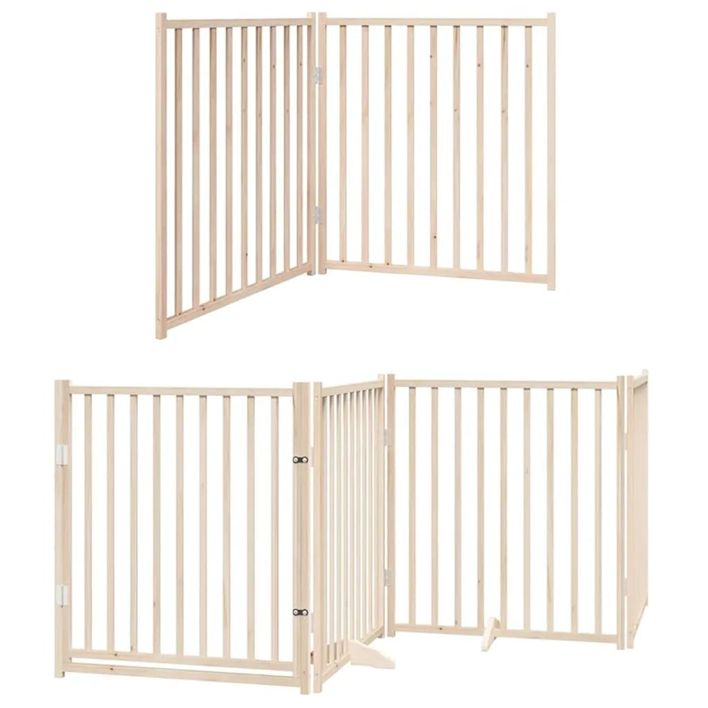 Cancello per Cani Pieghevole 6 Pannelli 480 cm Legno di Pioppo CFW4817578