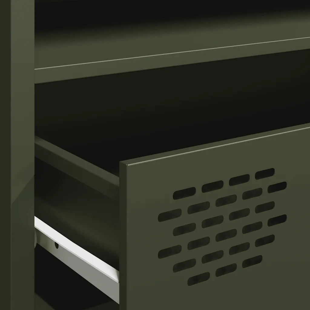 Mobile TV Verde Oliva 202x39x43,5 cm Acciaio Laminato a Freddo 851350