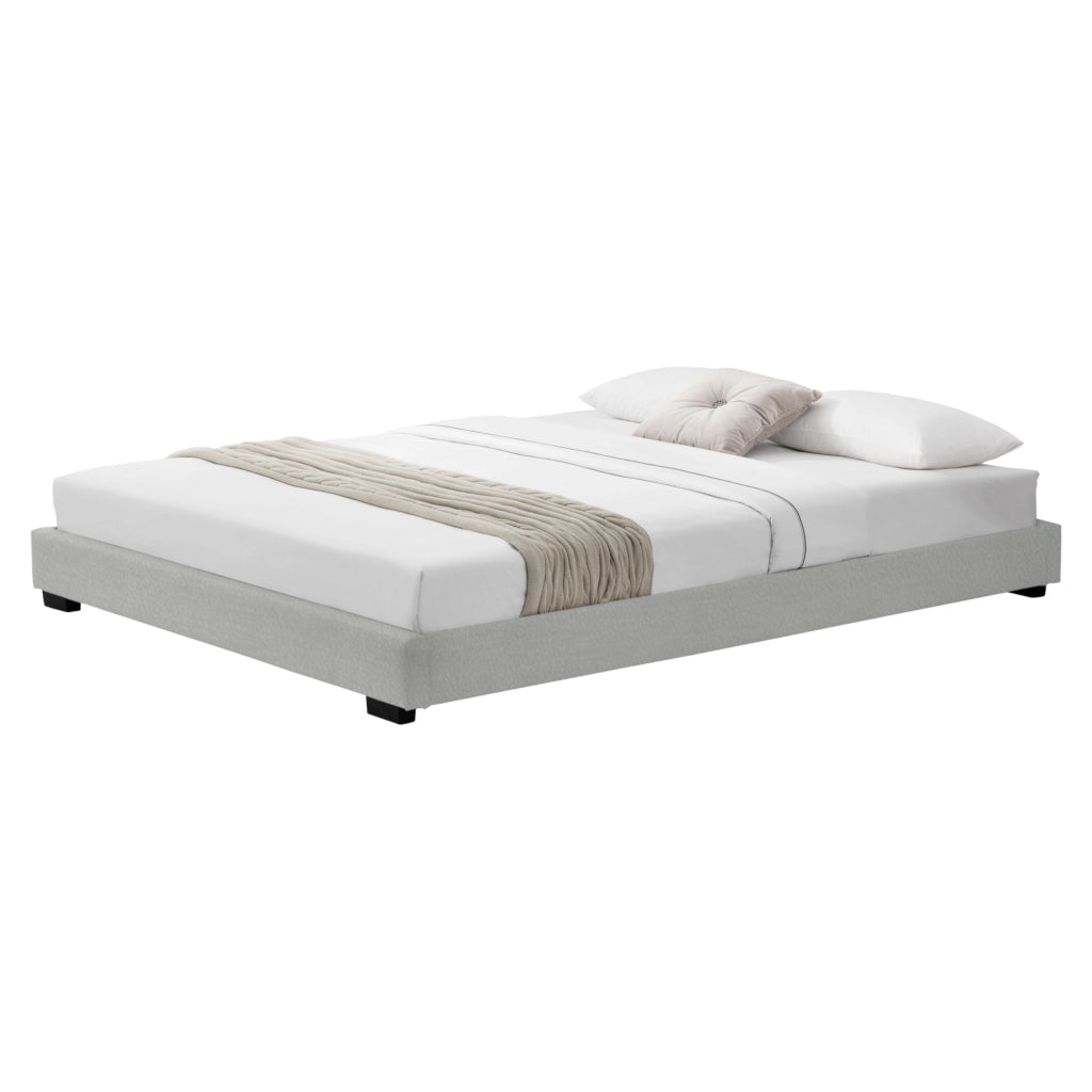 Letto Francese Hamar 140 x 200 cm Rivestimento in Similpelle Bianco Corium