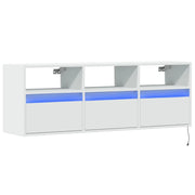 Mobile TV multimediale scaffale TV credenza mobile TV sala da pranzo soggiorno camera da letto mobile da parete con luci LED 130 x 31 x 45 cm bianco 02_0027856