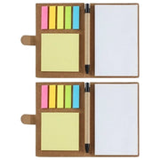 Quaderno di appunti 2 pezzi - Forma a spirale - Carta kraft - Note autoadesive - Segnalibri per pagine - Ocrister con penna - 100 fogli di carta bianca - Bloc-notes