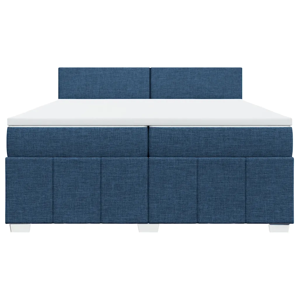 Giroletto a Molle con Materasso Blu 200x200 cm in Tessuto 3289474