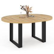 IDMarket - Mesa de comedor redonda extensible PHOENIX 4-6 personas madera y negro 110-150 cm