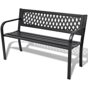 Panca da giardino mobili da esterno per patio terrazza 118 x 50 x 75 cm acciaio nero 02_0011188
