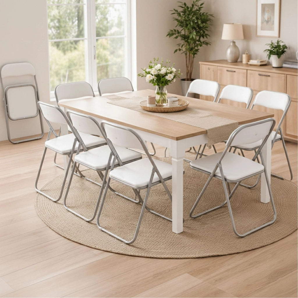 Antenore, set di Sedie 10 Sedie, Bianco