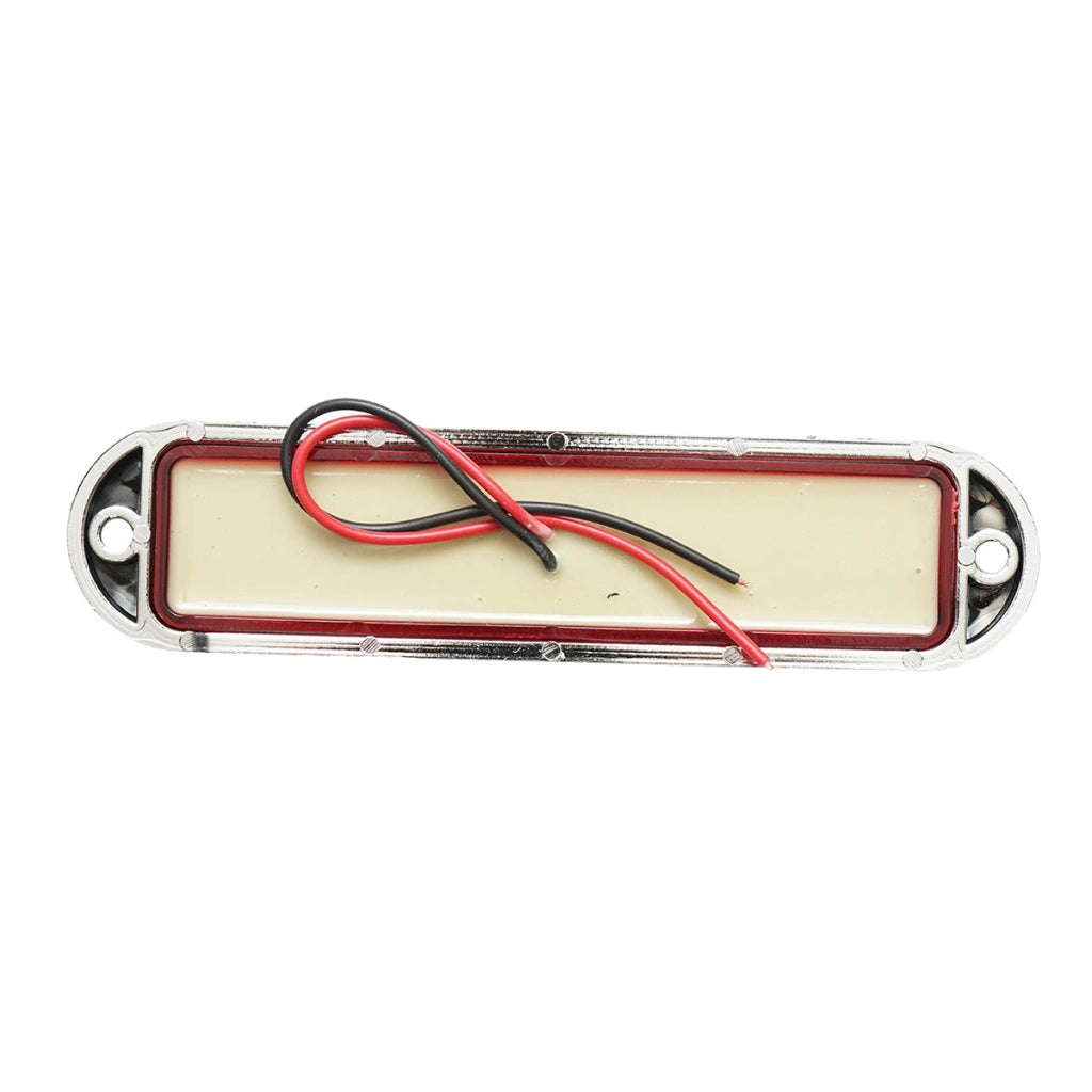 Lampada laterale LED, 12V-24V, rossa, 155x37 mm, con cornice cromata, Breckner Germany