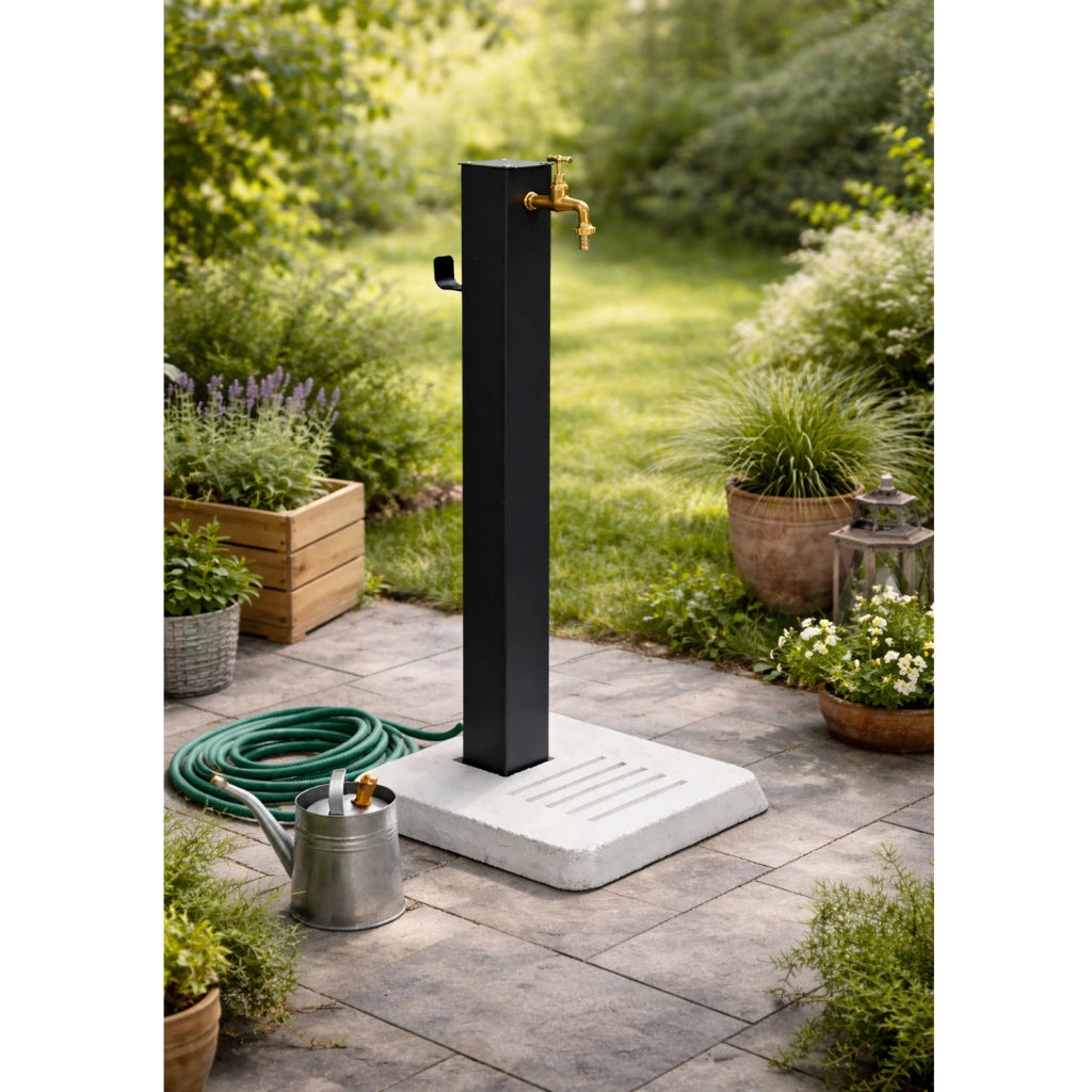 Fontana da Giardino con Base in Cemento 45x45x97 cm Antracite