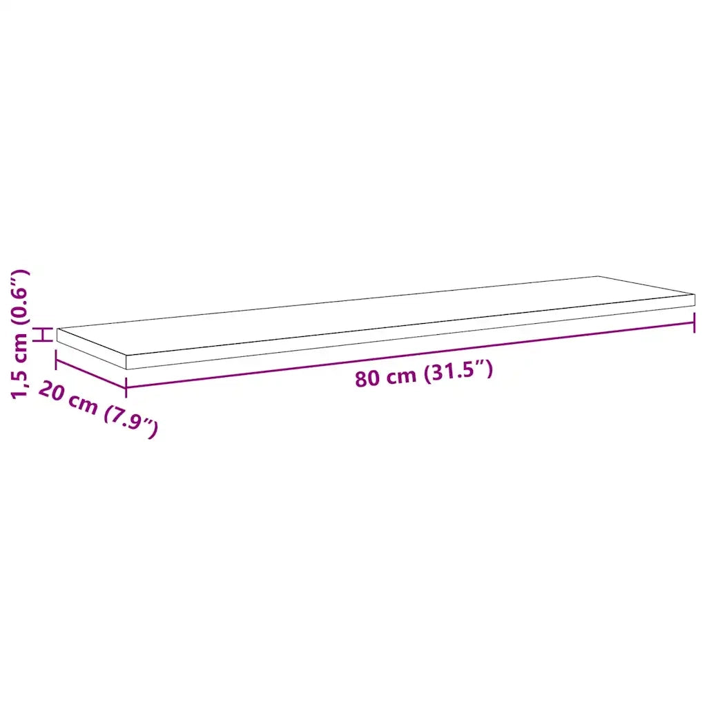 vidaXL Scaffale 4 pcs Nero 80 x 20 x 1.5 cm Legno multistrato