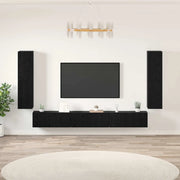 Unità TV Montaggio a parete 4 pcs Rovere Nero Legno multistrato 3393277