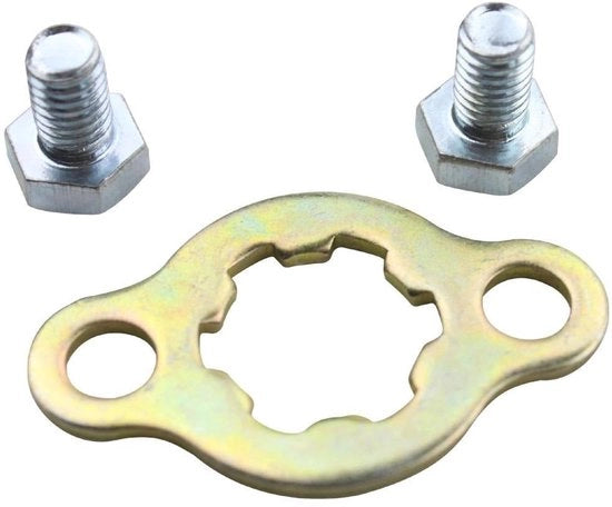 Piastra di blocco ingranaggio 17mm - Vite di sostituzione - Incluso - Adatto per ATV 50cc/70cc/90cc/110cc/125cc - Buggy dune - Qualità eccellente - Componente motore