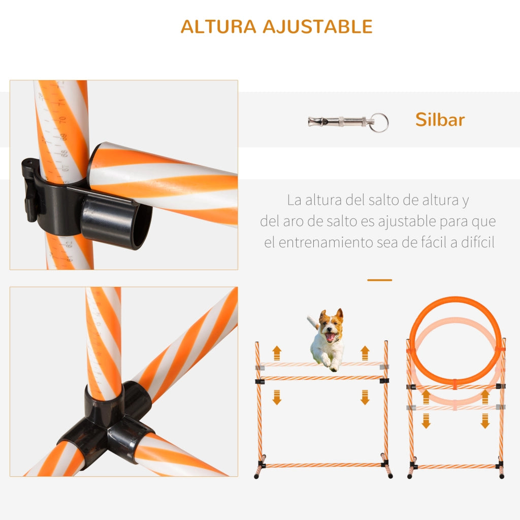 Set Agility per Addestramento Cani con Slalom Ostacoli Ajustables ¨C zephmum ¨C Grigio