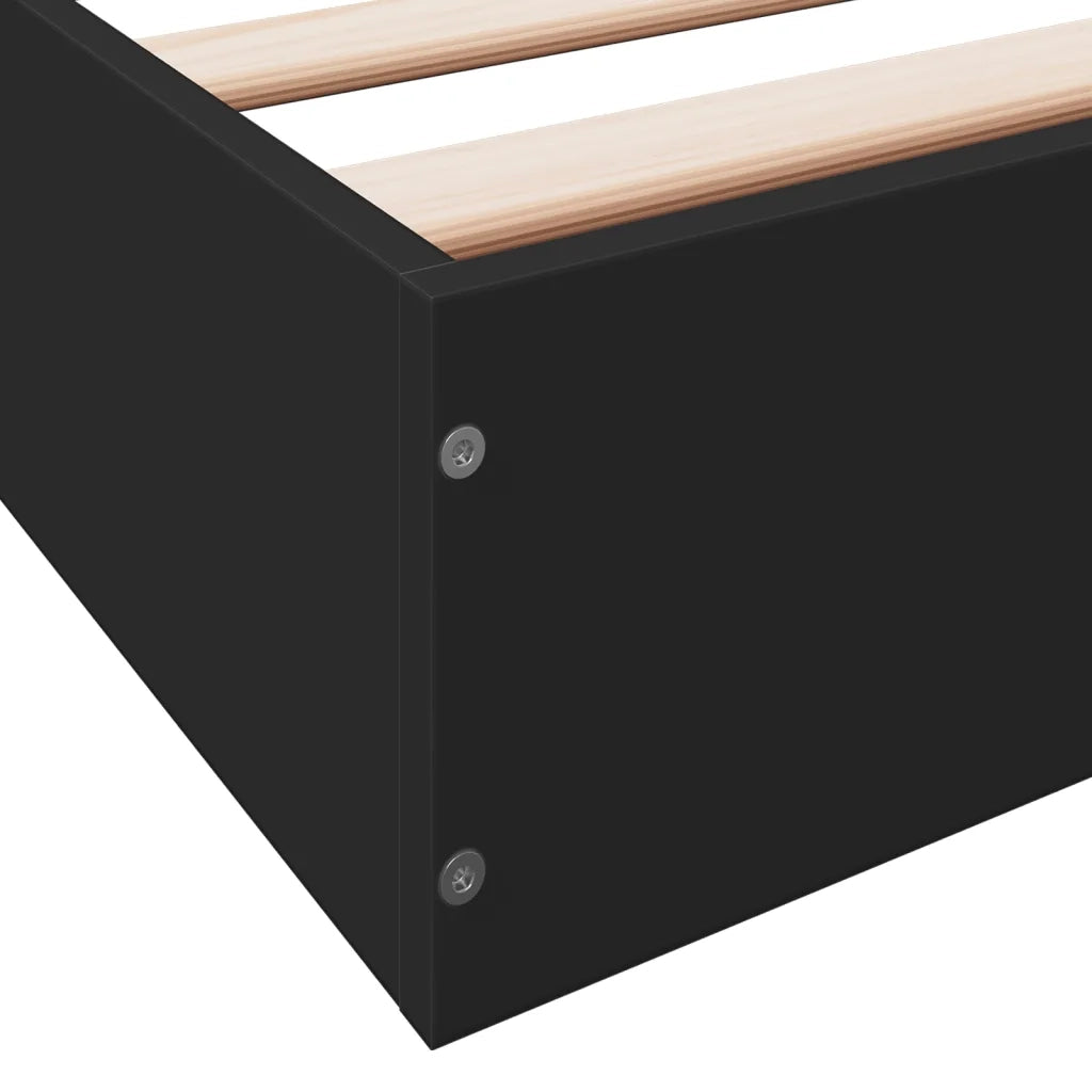 Giroletto-Struttura Letto Nero 75x190 cm in Legno Multistrato 794475