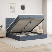 Letto Ottomano con Materasso e LED Grigio Scuro 180 x 200 cm 3458320
