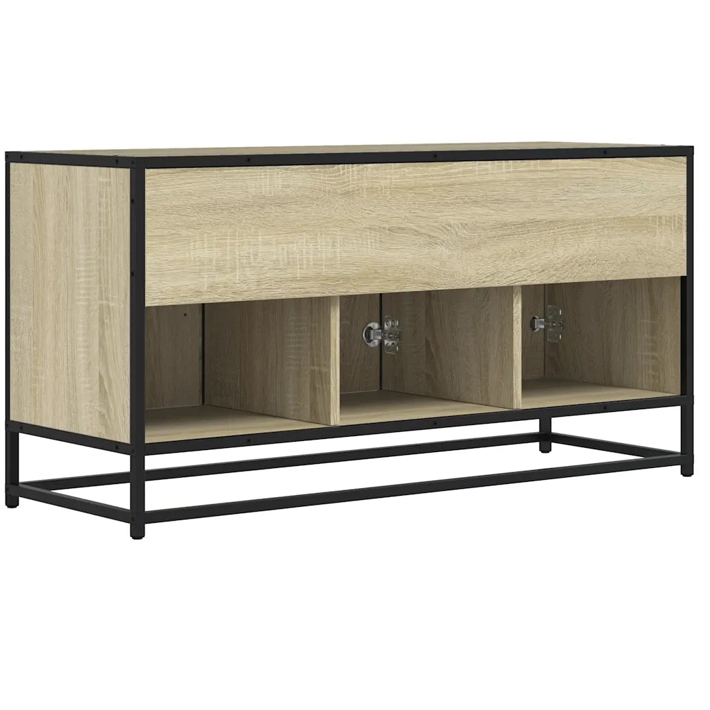 Mobile TV Rovere Sonoma 100x35x50 cm Legno Multistrato Metallo 848830