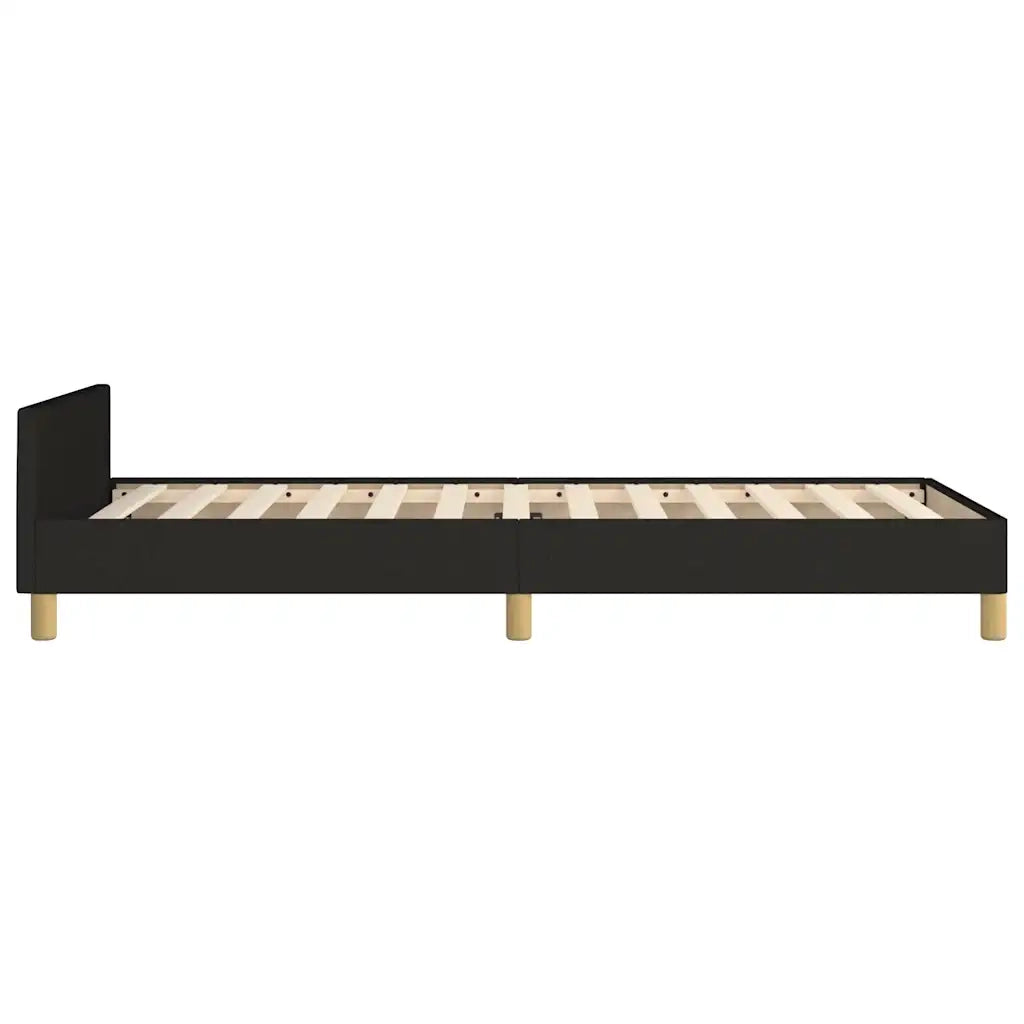 Giroletto con Testiera senza Materasso-Struttura Letto Nero 90x200 cm Tessuto