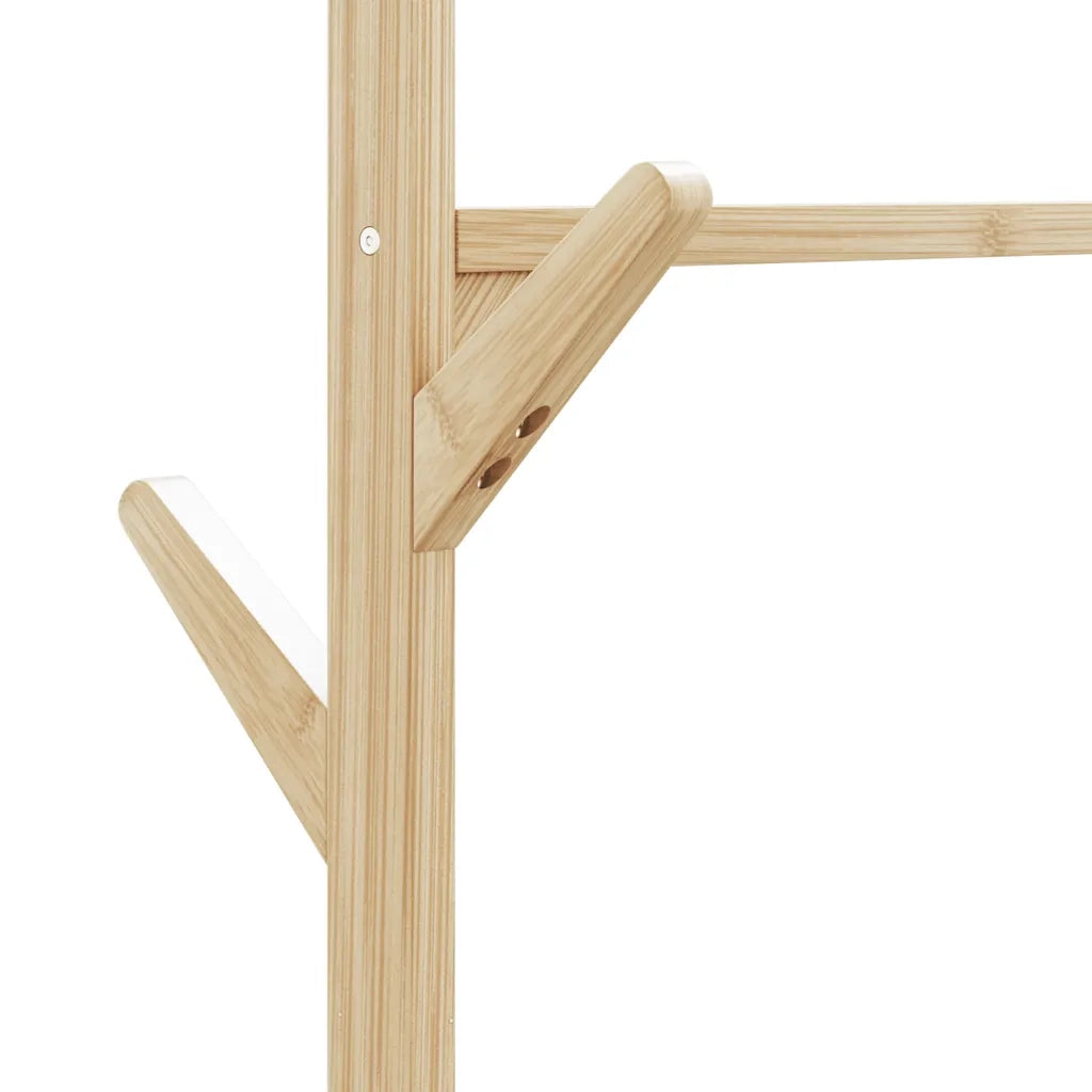 Appendiabiti con Ripiani e Ruote 100x38x175,5 cm in Bamb¨´ CFW5830609