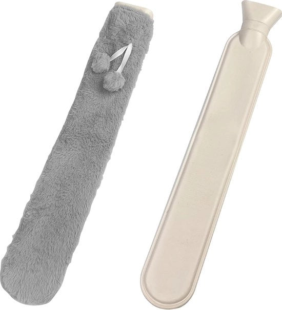 Lunga impacco caldo con fodera - 1 litro - Forma a serpentina morbida - Ideale per dolori alla gola, spalle e schiena