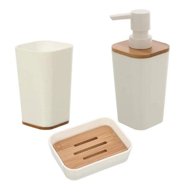 PORTASPAZZOLINI BAMBOO IN PLASTICA BIANCA