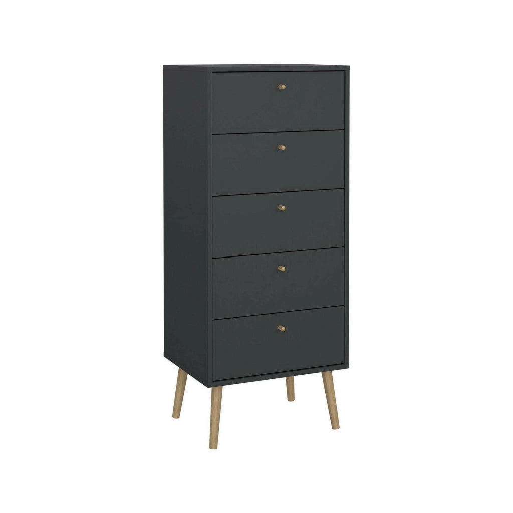 Cassettiera Yaounde, Settimino multiuso, Comò camera da letto, Mobile con cassetti, 50x39 h120 cm, Grigio