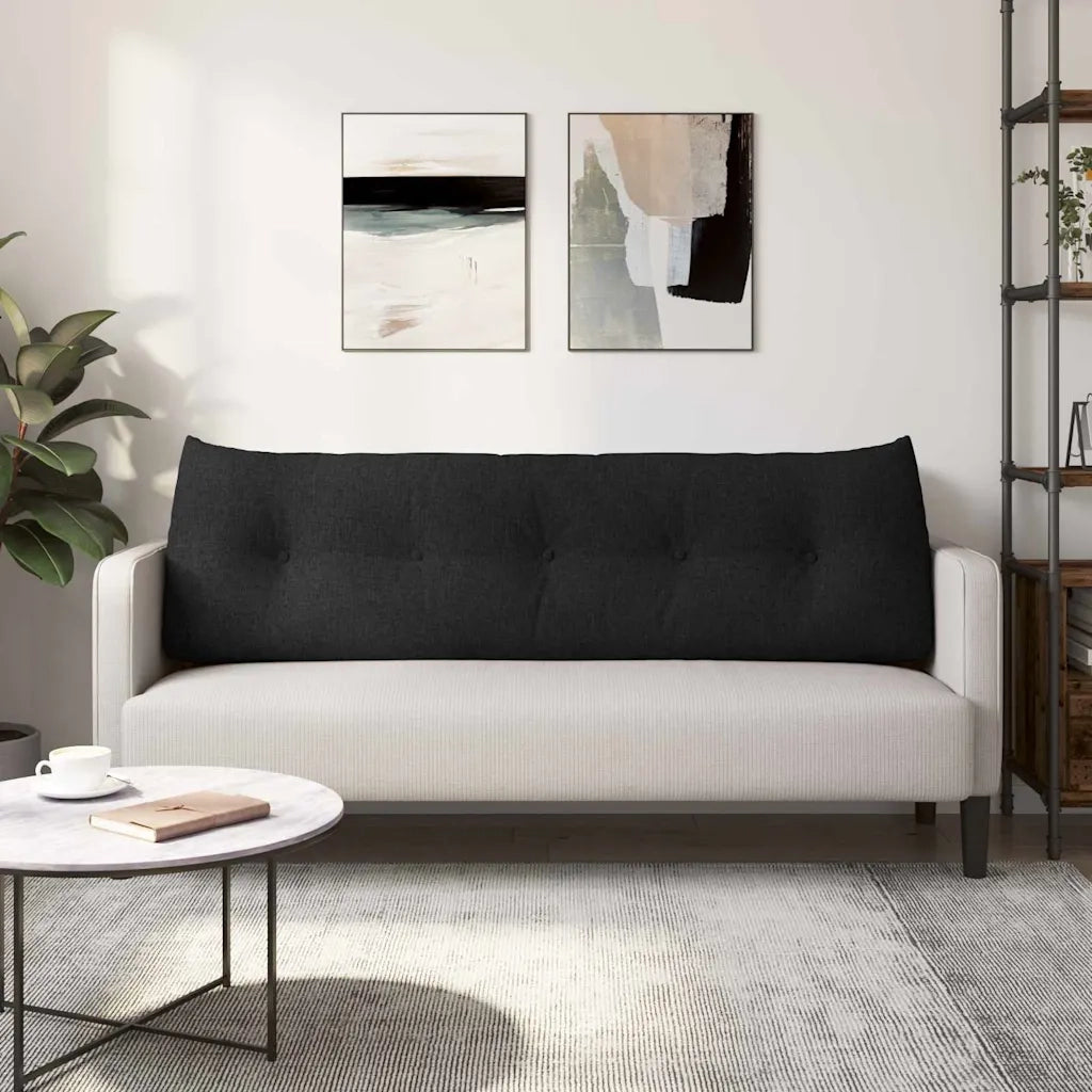 Cuscino per Schiena Nero 160 x 24 x 50 cm Tessuto 42014530