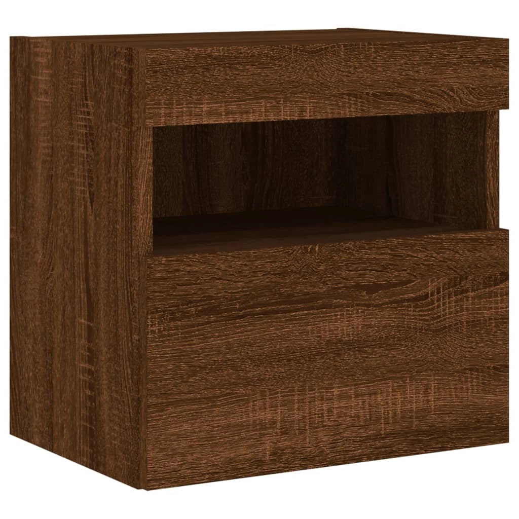Mobile TV multimediale scaffale TV mobile TV credenza TV mobile TV da parete per sala da pranzo soggiorno camera da letto con luci LED rovere 40 x 30 x 40 cm marrone 02_0027947